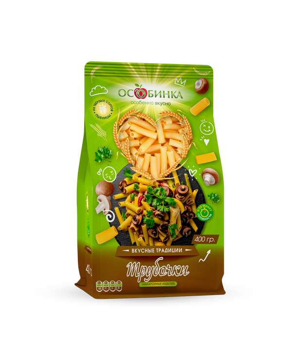 Упаковка Макаронные изделия трубочки_2 - аренда торгового знака Особинка